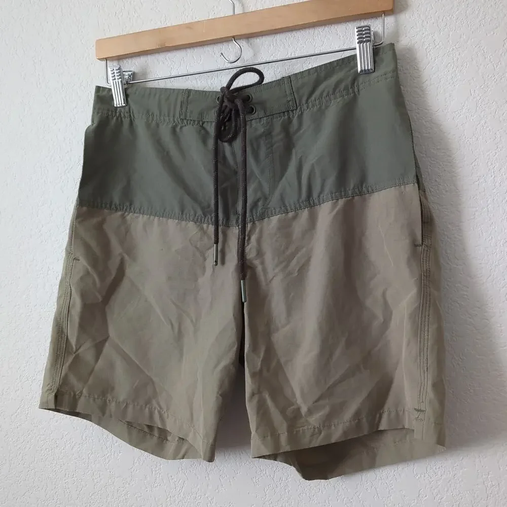 Burton Men's Swim Trunks Color Block Board Shorts‎ Sand Green Creekside Short 28